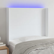 Hoofdbord 83x16x118/128 cm kunstleer wit LED