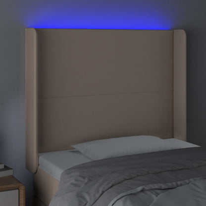 Hoofdbord LED 83x16x118/128 cm kunstleer cappuccinokleurig 83 x 16 x 118/128 cm Cappuccino