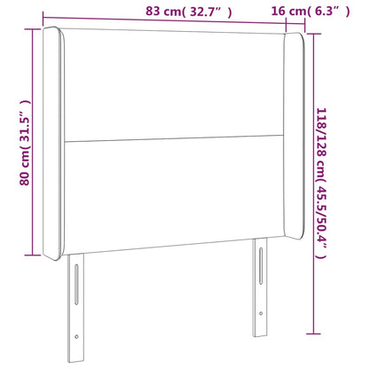 Hoofdbord LED 83x16x118/128 cm kunstleer cappuccinokleurig 83 x 16 x 118/128 cm Cappuccino