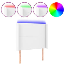 Hoofdbord LED 93x16x118/128 cm kunstleer wit 93 x 16 x 118/128 cm Wit