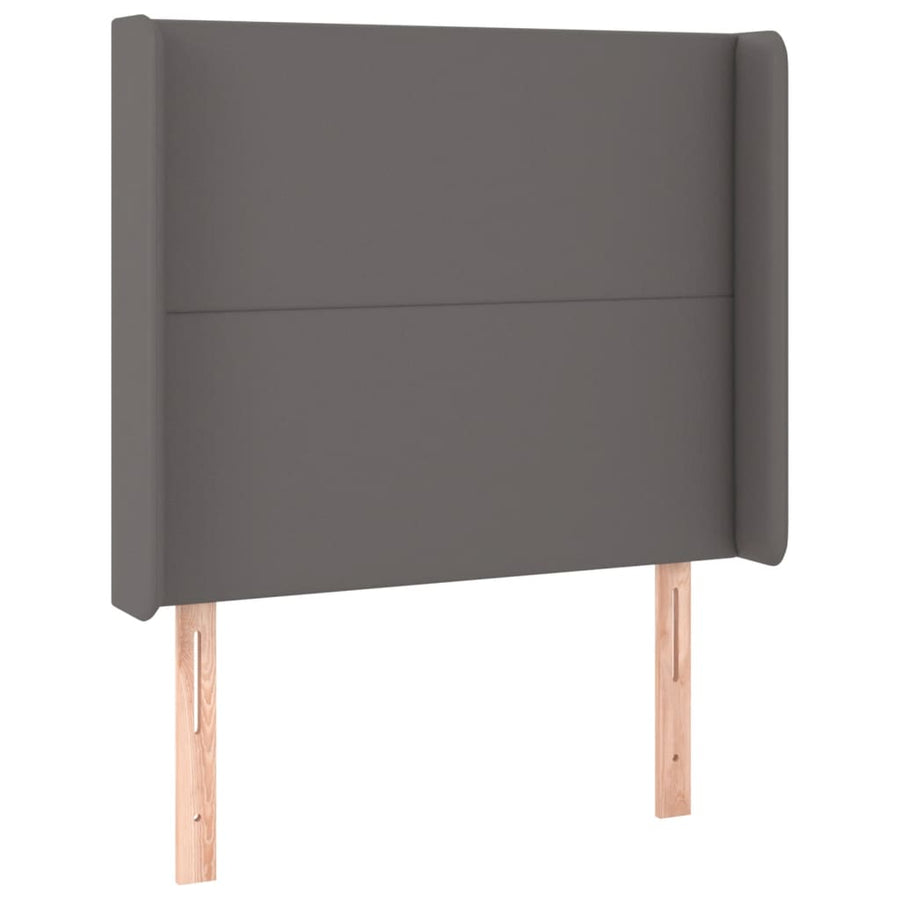 Hoofdbord LED 93x16x118/128 cm kunstleer grijs 93 x 16 x 118/128 cm Grijs
