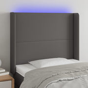 Hoofdbord 103x16x118/128 cm kunstleer grijs LED
