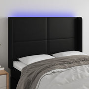 Hoofdbord kunstleer zwart 147x16x118/128 cm LED