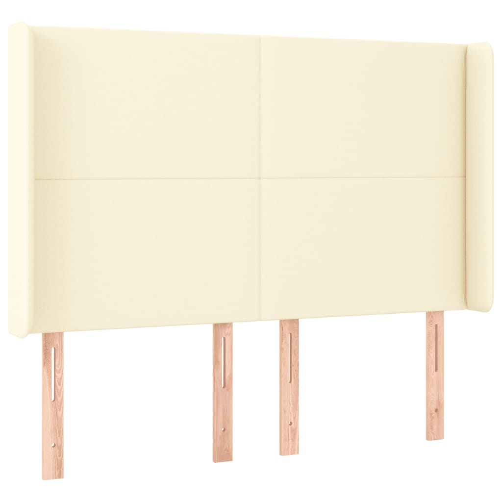 Hoofdbord Led Kunstleer Kleurig 147 x 16 x 118/128 cm Crème