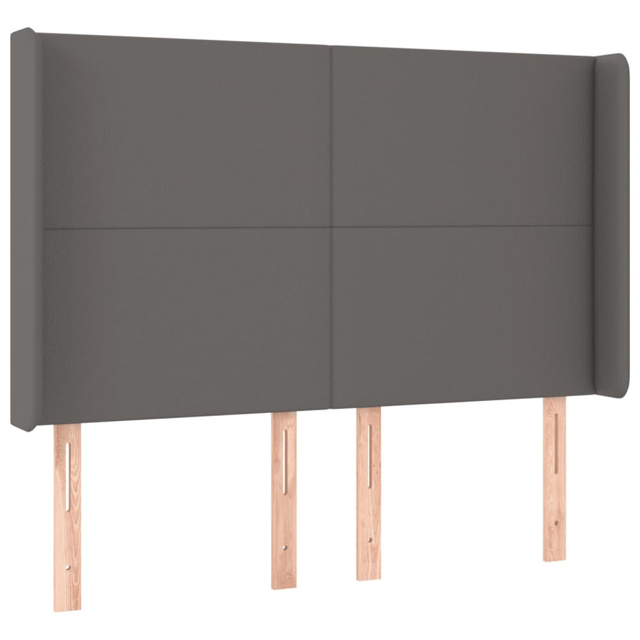 Hoofdbord Led Kunstleer 1 147 x 16 x 118/128 cm Grijs