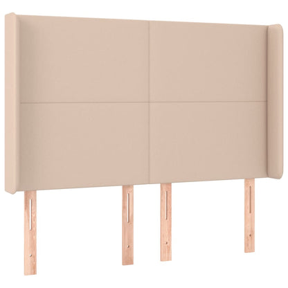 Hoofdbord LED 147x16x118/128 cm kunstleer cappuccinokleurig 147 x 16 x 118/128 cm Cappuccino