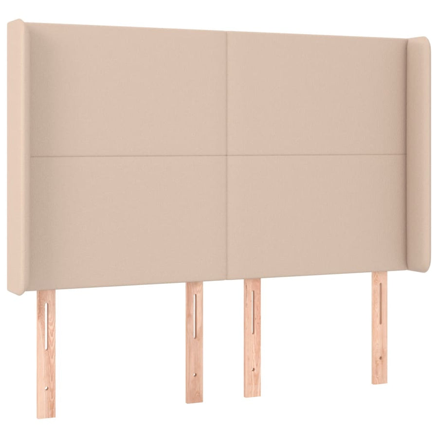 Hoofdbord LED 147x16x118/128 cm kunstleer cappuccinokleurig 147 x 16 x 118/128 cm Cappuccino