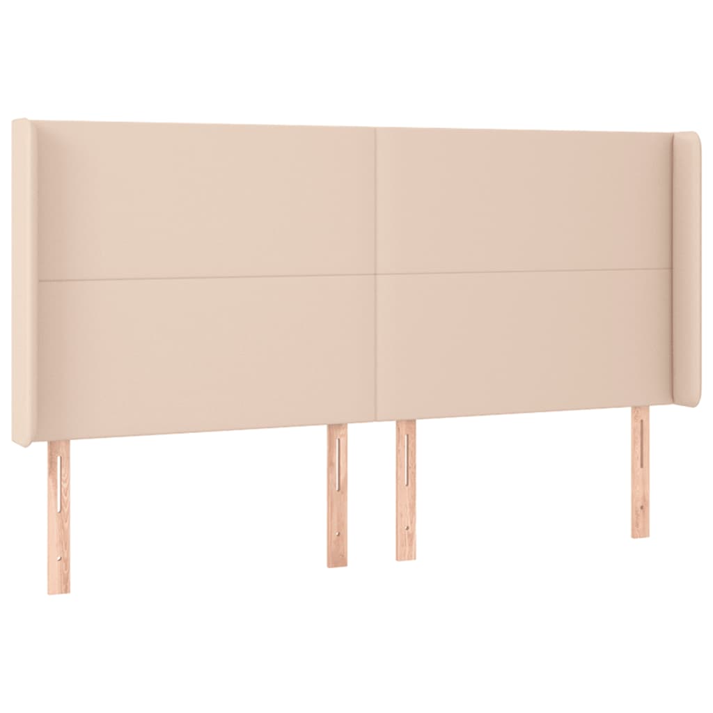 Hoofdbord LED 163x16x118/128 cm kunstleer cappuccinokleurig 163 x 16 x 118/128 cm Cappuccino