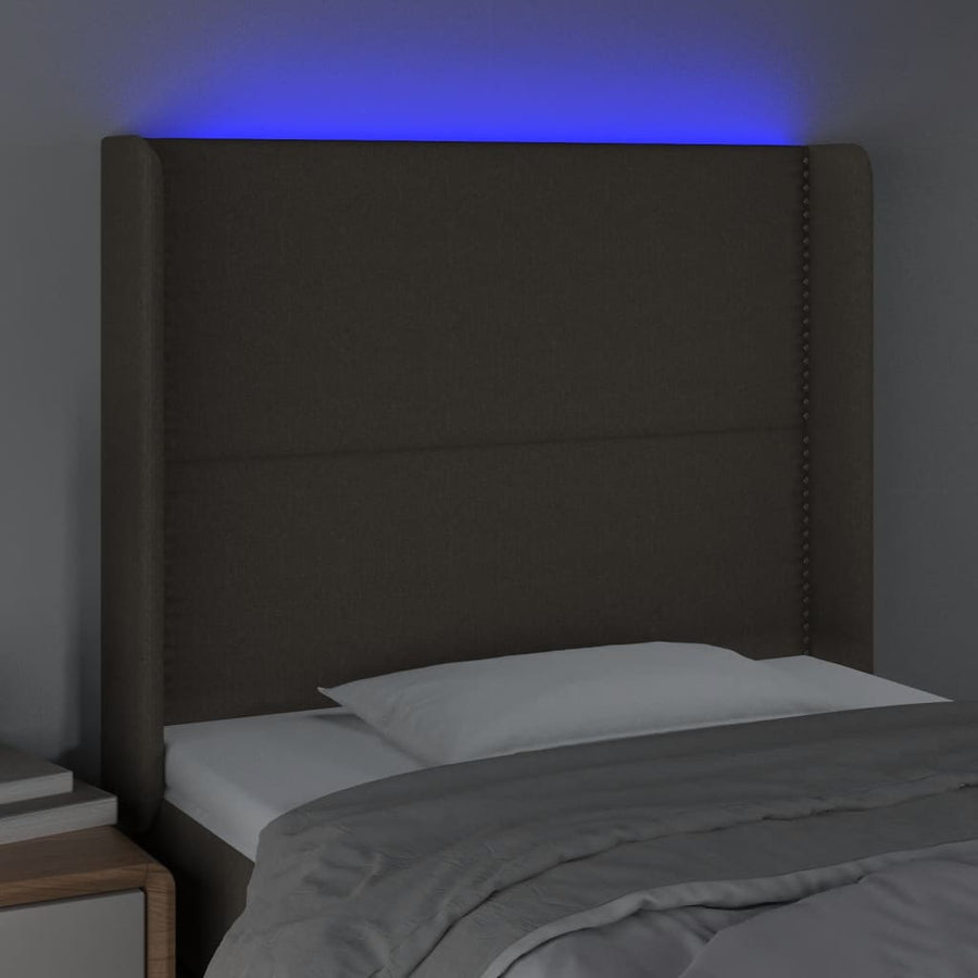 Hoofdbord Led Stof Taupe 93 x 16 x 118/128 cm