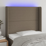 Hoofdbord 93x16x118/128 cm stof taupe LED