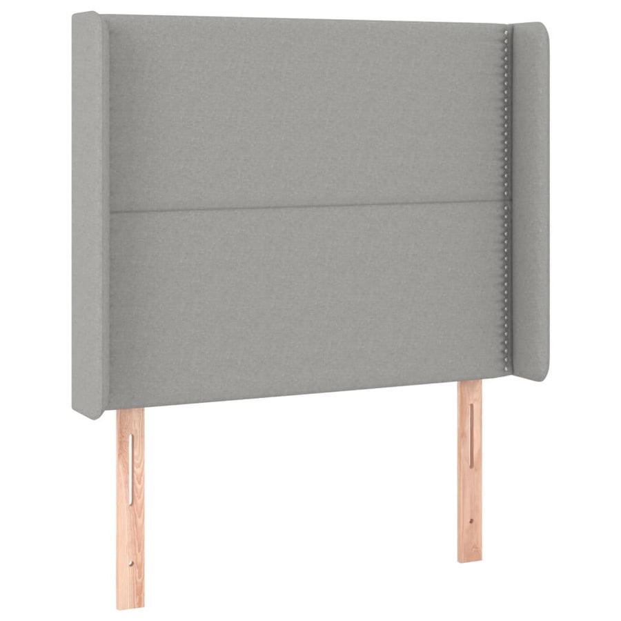 Hoofdbord Led Stof Lichtgrijs 103 x 16 x 118/128 cm
