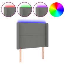 Hoofdbord Led Stof Donkergrijs 103 x 16 x 118/128 cm