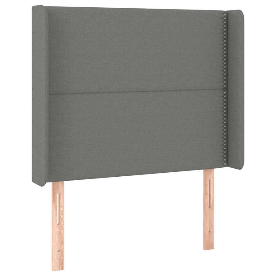 Hoofdbord Led Stof Donkergrijs 103 x 16 x 118/128 cm