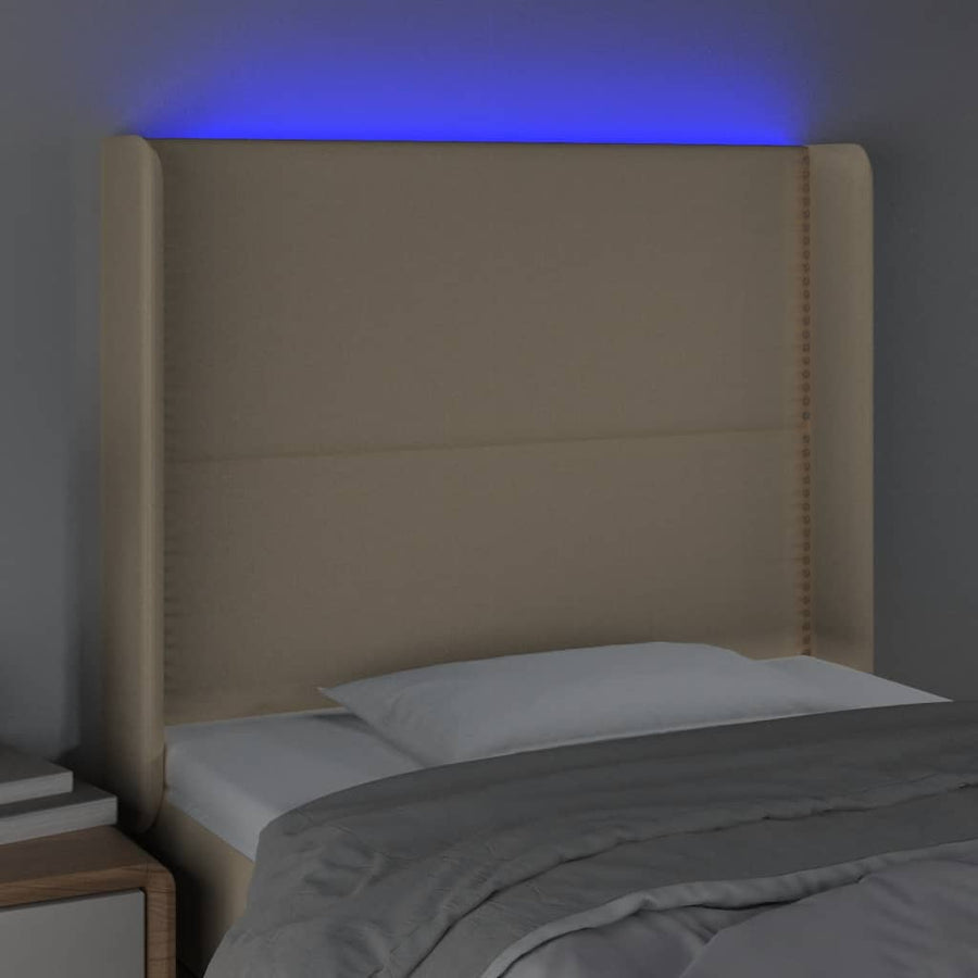 Hoofdbord Led Stof Kleurig Crème 103 x 16 x 118/128 cm