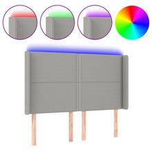 Hoofdbord Led Stof Lichtgrijs 147 x 16 x 118/128 cm