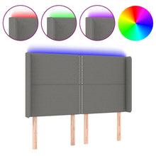 Hoofdbord Led Stof Donkergrijs 147 x 16 x 118/128 cm