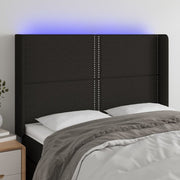 Hoofdbord 147x16x118/128 cm stof zwart LED