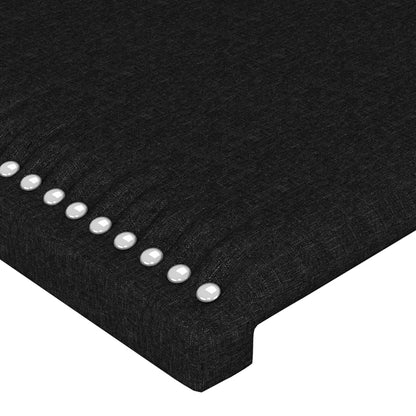 Hoofdbord Led Stof Zwart 183 x 16 x 118/128 cm