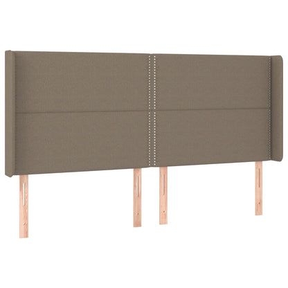 Hoofdbord LED 183x16x118/128 cm stof taupe 183 x 16 x 118/128 cm