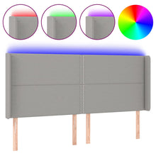 Hoofdbord Led Stof Lichtgrijs 203 x 16 x 118/128 cm