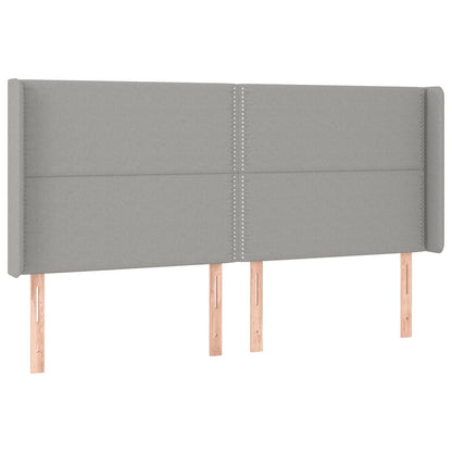 Hoofdbord Led Stof Lichtgrijs 203 x 16 x 118/128 cm