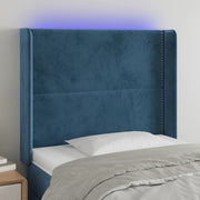 Hoofdbord fluweel blauw 118/128x16x83 cm led