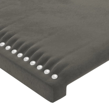 Hoofdbord LED 93x16x118/128 cm fluweel donkergrijs 93 x 16 x 118/128 cm Donkergrijs