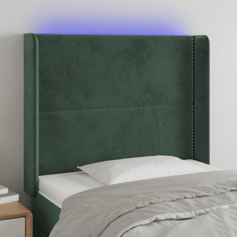 Hoofdbord Led Fluweel 93 x 16 x 118/128 cm