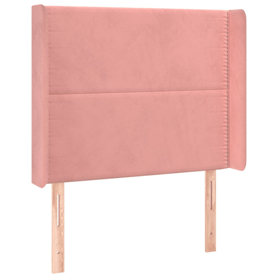Hoofdbord LED 93x16x118/128 cm fluweel roze 93 x 16 x 118/128 cm Roze
