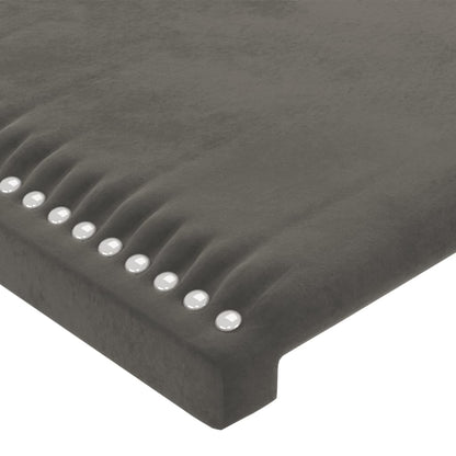Hoofdbord LED 103x16x118/128 cm fluweel donkergrijs 103 x 16 x 118/128 cm Donkergrijs