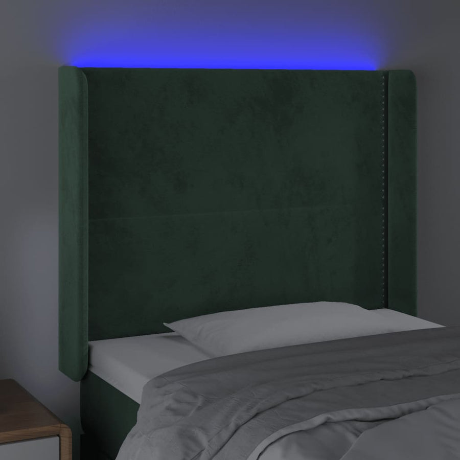 Hoofdbord Led Fluweel 103 x 16 x 118/128 cm