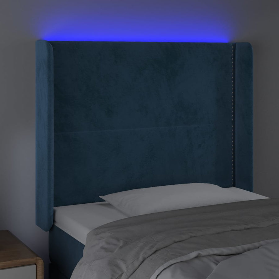 Hoofdbord Led Fluweel 103 x 16 x 118/128 cm