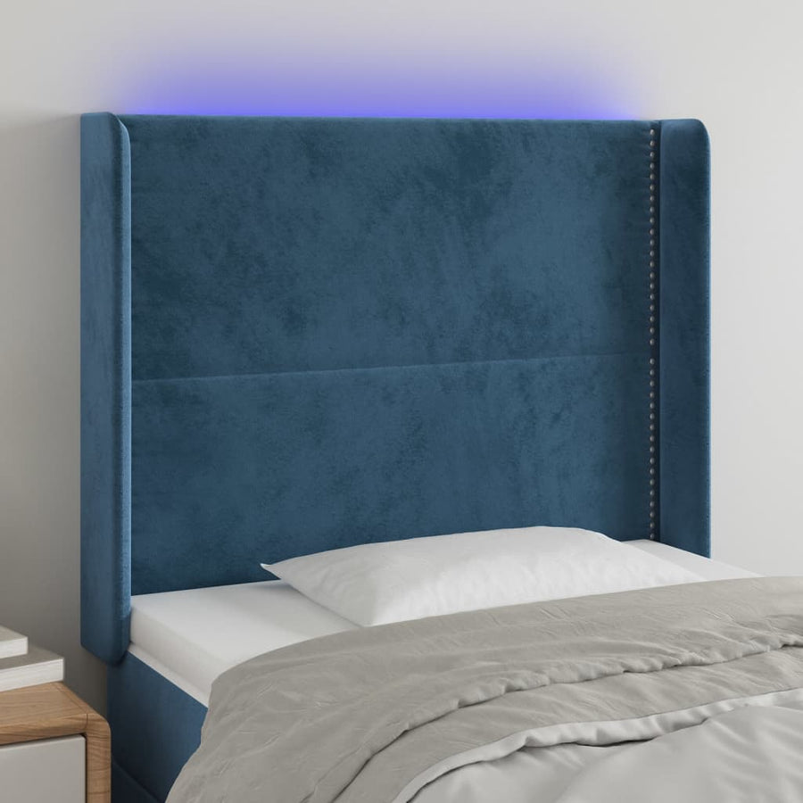 Hoofdbord Led Fluweel 103 x 16 x 118/128 cm