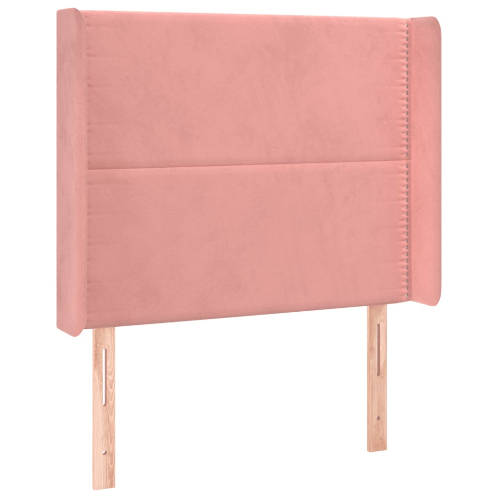 Hoofdbord LED 103x16x118/128 cm fluweel roze 103 x 16 x 118/128 cm Roze