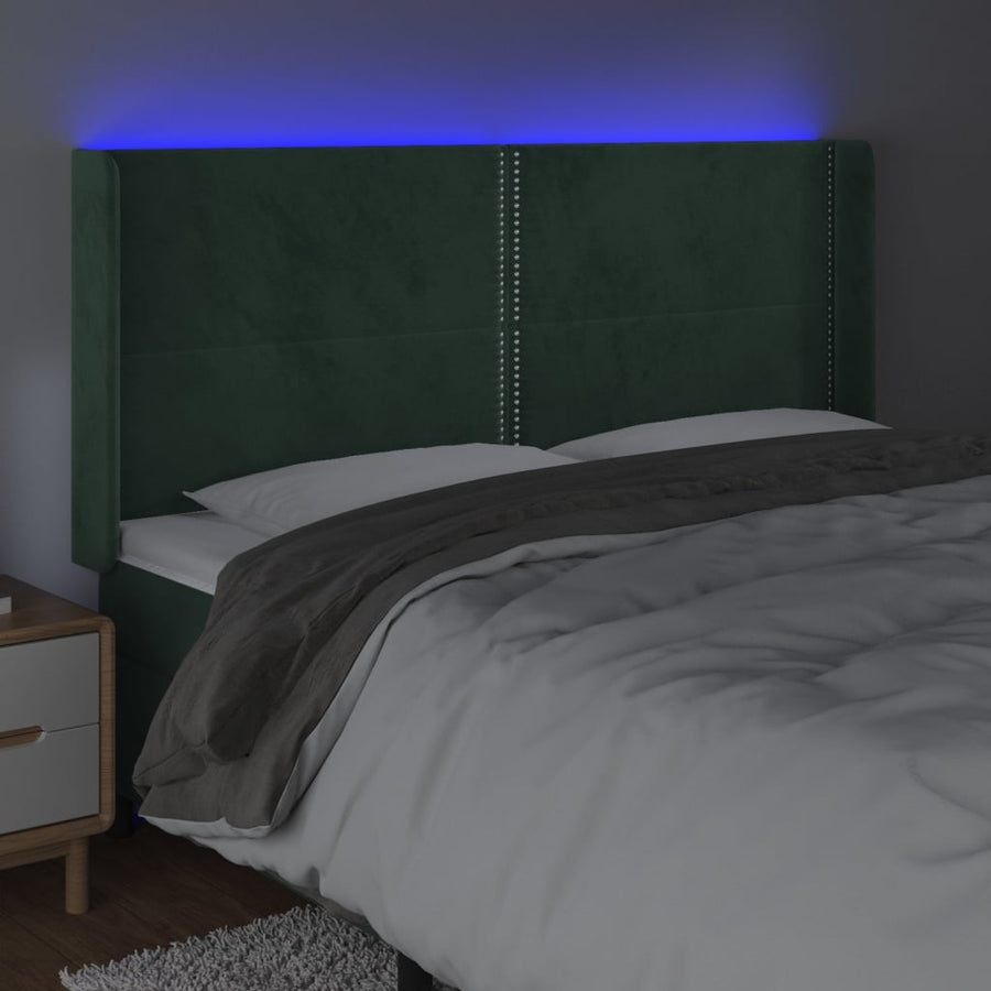 Hoofdbord Led Fluweel 203 x 16 x 118/128 cm
