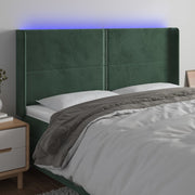 Hoofdbord fluweel groen 203x16x118/128 cm led