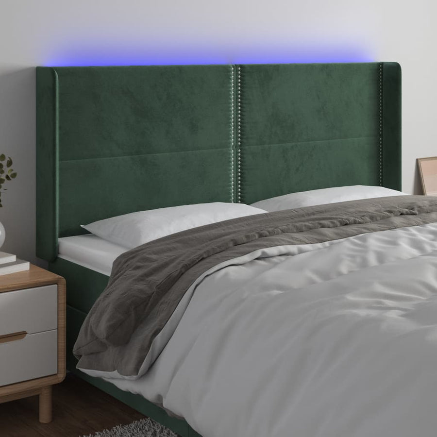 Hoofdbord Led Fluweel 203 x 16 x 118/128 cm