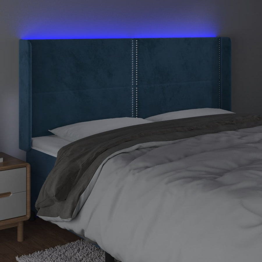 Hoofdbord Led Fluweel 203 x 16 x 118/128 cm