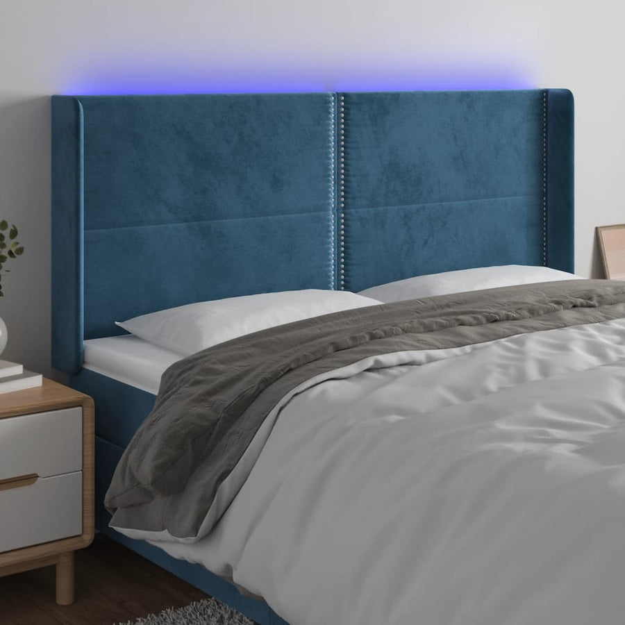 Hoofdbord Led Fluweel 203 x 16 x 118/128 cm