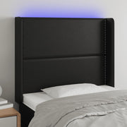 Hoofdbord 93x16x118/128 cm kunstleer zwart LED