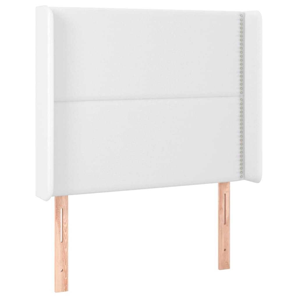 Hoofdbord LED 103x16x118/128 cm kunstleer wit 103 x 16 x 118/128 cm Wit