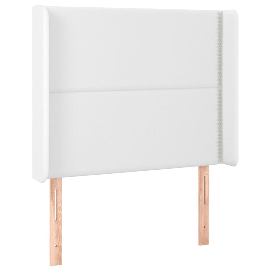 Hoofdbord LED 103x16x118/128 cm kunstleer wit 103 x 16 x 118/128 cm Wit