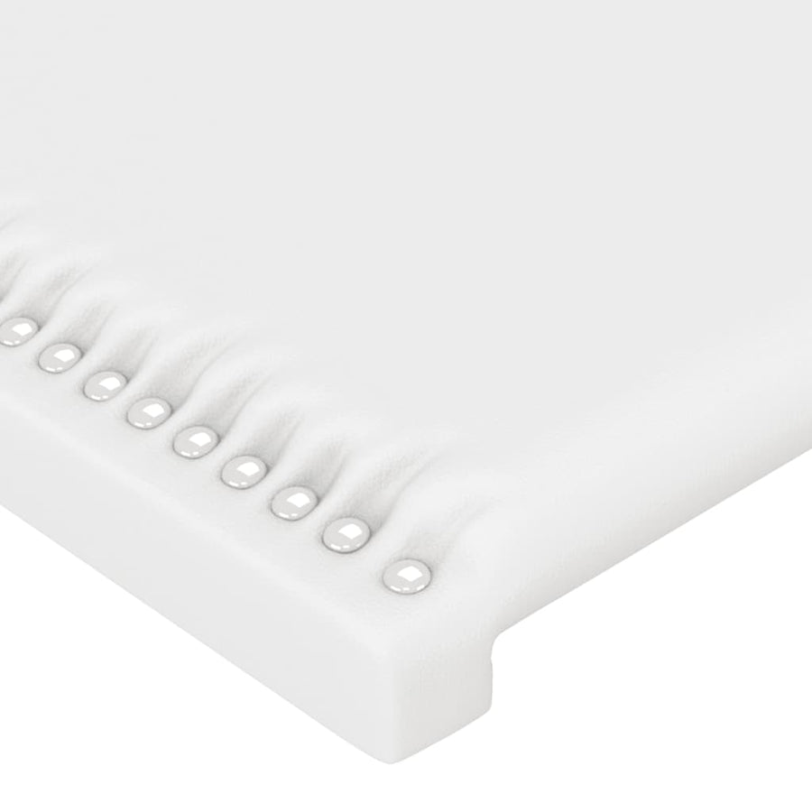 Hoofdbord LED 103x16x118/128 cm kunstleer wit 103 x 16 x 118/128 cm Wit