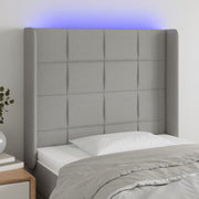 Hoofdbord LED 83x16x118/128 cm lichtgrijs stof