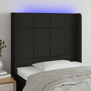 Hoofdbord 83x16x118/128 cm stof zwart met LED