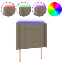 Hoofdbord LED 83x16x118/128 cm stof taupe 83 x 16 x 118/128 cm Taupe