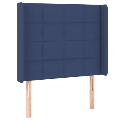 Hoofdbord LED 83x16x118/128 cm stof blauw 83 x 16 x 118/128 cm Blauw