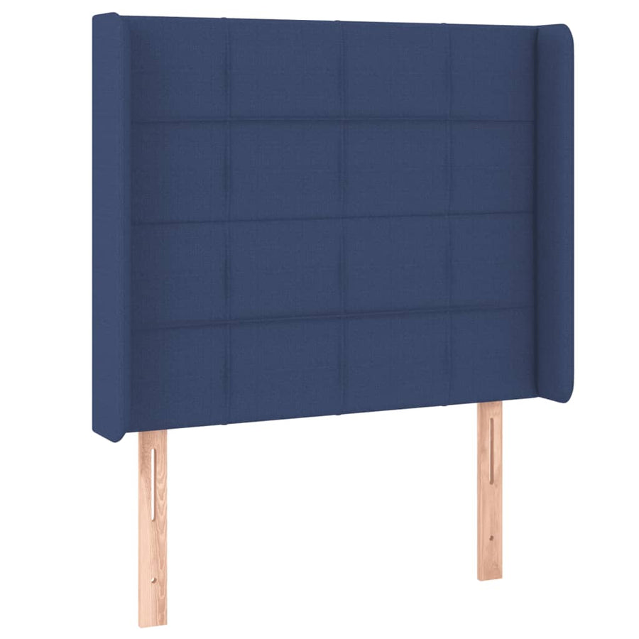 Hoofdbord LED 83x16x118/128 cm stof blauw 83 x 16 x 118/128 cm Blauw