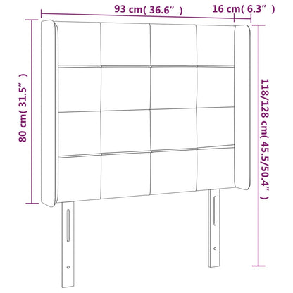 Hoofdbord LED 93x16x118/128 cm stof donkergrijs 93 x 16 x 118/128 cm Donkergrijs