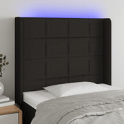 Hoofdbord led 93x16x118/128 cm stof zwart